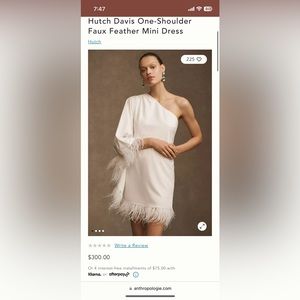 Hutch ‘Davis’ Feather One Shoulder Dress